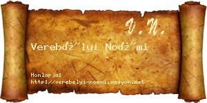 Verebélyi Noémi névjegykártya